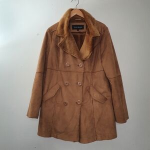 River Island Faux Sherling Suede Jacket Size L